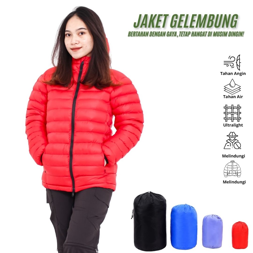 Jaket Gelembung merah promo