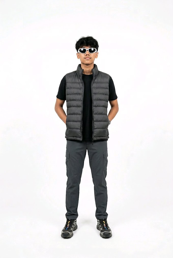 Vest casual hitam model