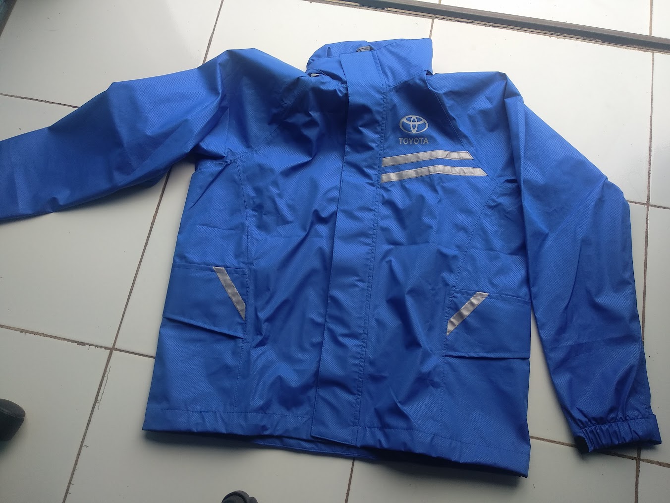 Toyota blue windbreaker reflective